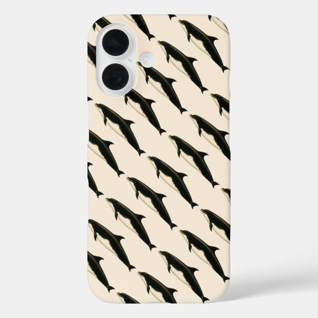 Vintage Delphine Delphinus Tursio, Meeressäugetier iPhone 16 Hülle (Rückseite)