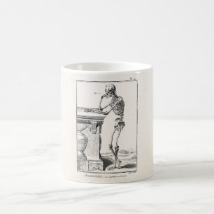Vintage denkende menschliche Skeleton medizinische Kaffeetasse