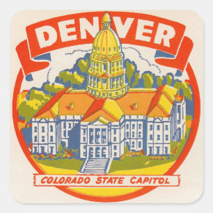 VINTAGE - DENVER QUADRATISCHER AUFKLEBER