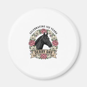 Vintage Derby Day Pferd Blumen Shirt Design Magnet