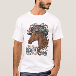 Vintage-Derby-Pferd-Blumenhut-Hemd-Design_1 T-Shirt