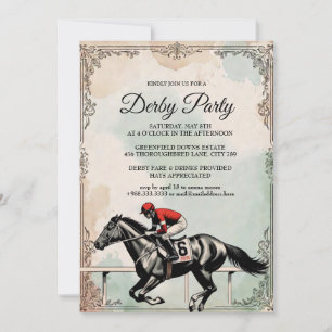 Vintage-Derby-Pferderennen-Party-Einladung 2026 Einladung
