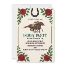 Vintage-Derbypferderennen-Party-Einladung