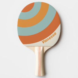 Vintage Desert Flower Circle Stripe with Name Tischtennis Schläger