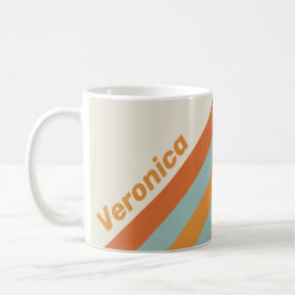 Vintage Desert Flower Stripes with Name Kaffeetasse