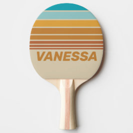 Vintage Desert Rainbow Horizon Striping with Name Tischtennis Schläger