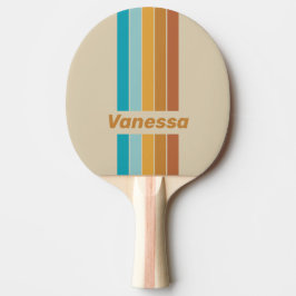 Vintage Desert Rainbow Pin Striped with Name Tischtennis Schläger