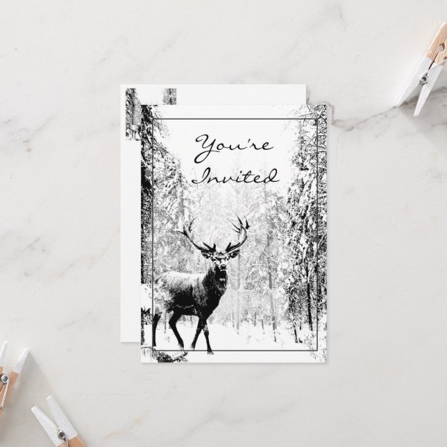 Vintage Design Stag Party  Wedding Invite Einladung (Vorderseite/Rückseite Beispiel)