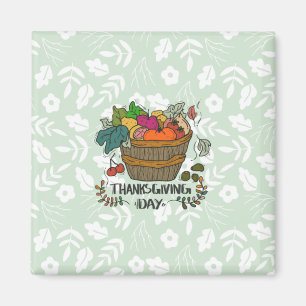 Vintage-Design zum Erntedankfest Magnet
