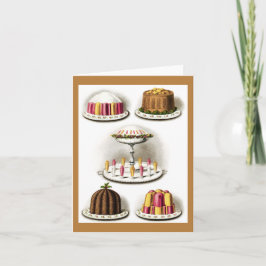 Vintage Desserts und Gerahmte Backwaren Karte