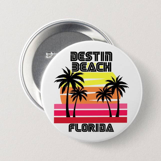 Vintage Destin Strand Florida Button (Vorne & Hinten)