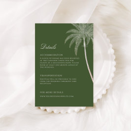 Vintage Details zur Hochzeit von Palmen Begleitkarte