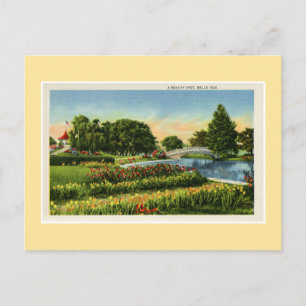 Vintage Detroit Belle Isle Brücke Postkarte