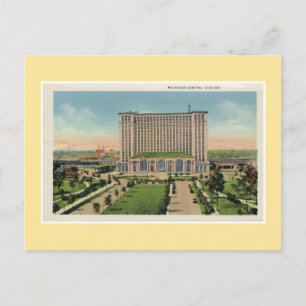 Vintage Detroit Michigan Central Station Postkarte