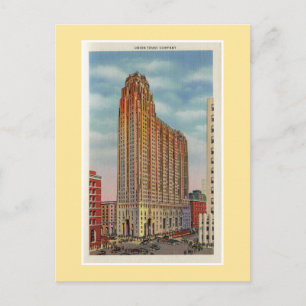 Vintage Detroit Union Trust Company Postkarte