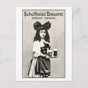 Vintage deutsche Berliner Bierbrauerei Foto-Werbun Postkarte