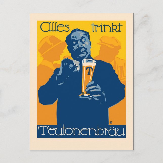 Vintage deutsche Bierwerbung Postkarte (Vorderseite)