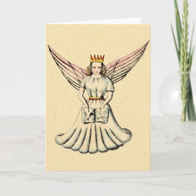 Vintage Deutsche Engel Christkind Weihnachtskarte Feiertagskarte (Vorderseite)