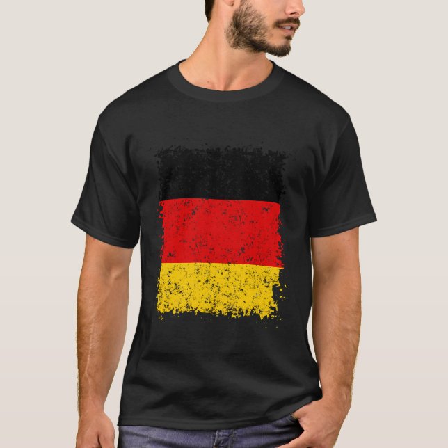 Vintage deutsche Flagge T-Shirt (Vorderseite)