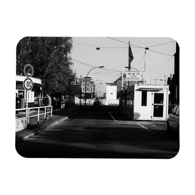 Vintage deutsche Grenzposten Ost-West-Berlin Magnet (Horizontal)