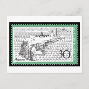 Vintage Deutsche Helgoland-Briefmarke 1970er Postkarte