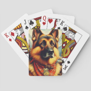 Vintage deutsche Hirtenmalerei Spielkarten