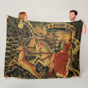 Vintage Deutsche Mittelalterliche Renaissance Lieb Fleecedecke