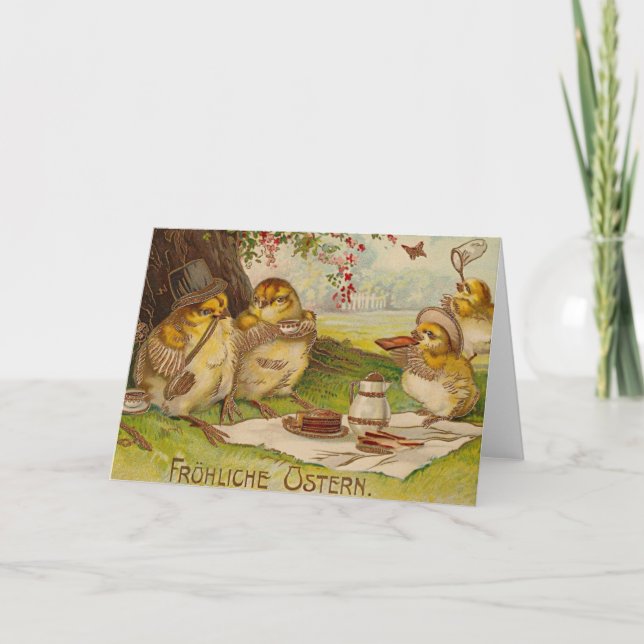 Vintage deutsche Osterkarte Feiertagskarte (Vorderseite)