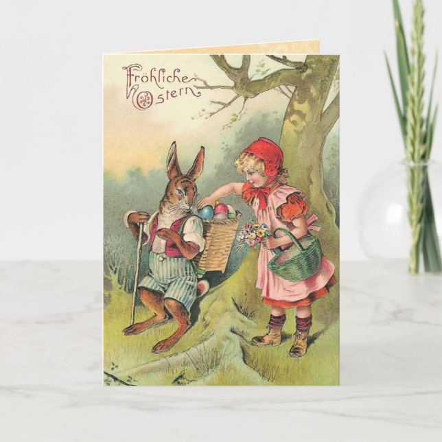 Vintage Deutsche Ostersonnkarte Feiertagskarte (Vorderseite)