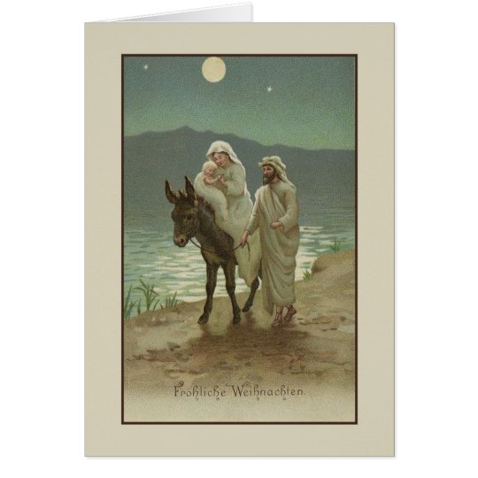 Vintage deutsche religiöse Weihnachtskarte Karte
