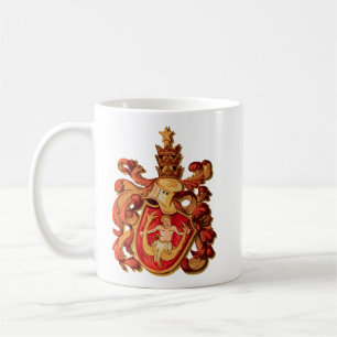 Vintage deutsche Rot- und Goldmedaille Kaffeetasse