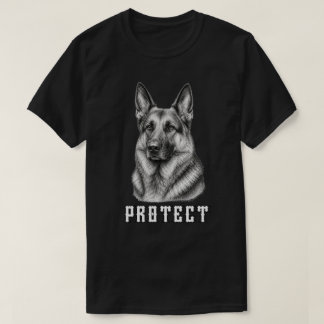 Vintage Deutsche Schäferhund Schutz-Porträt-Design T-Shirt