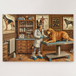 Vintage Deutsche Schäferhund Tierarzt Retro Hundek