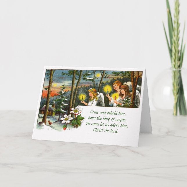 Vintage deutsche Weihnachtskarte Feiertagskarte (Vorderseite)