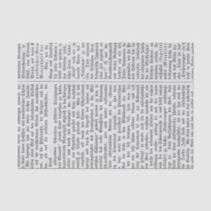 Vintage deutsche Zeitungsdruckpapier Seidenpapier