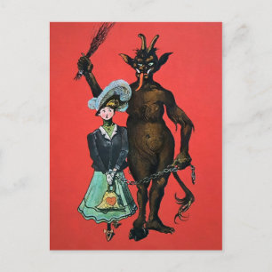 Vintage deutscher Krampus Postkarte