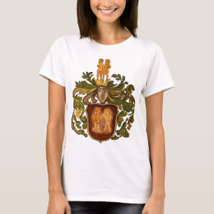 Vintage deutsches Braun- und Gold-Gemeinschild des T-Shirt