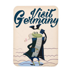 Vintage deutsches Reiseplakat Cartoon Magnet