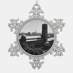 Vintage Deutschland München Deutsch Museum Schneeflocken Zinn-Ornament