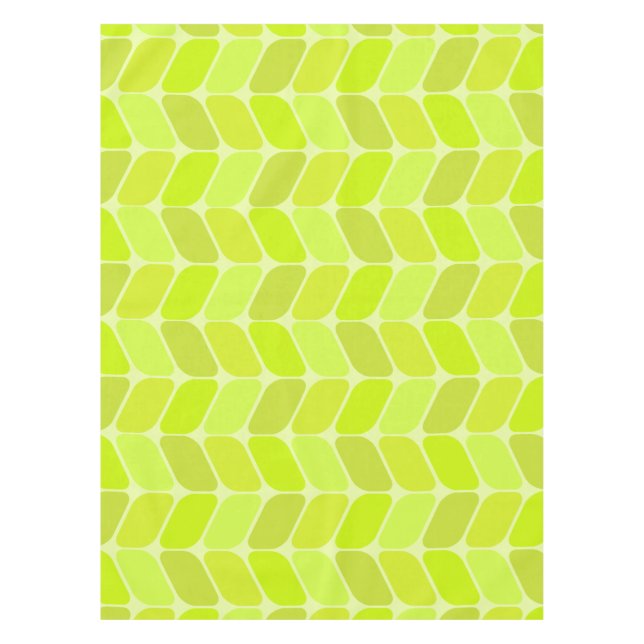 Vintage Diagonal Rectangles Chartreuse Tischdecke (Vorderseite)