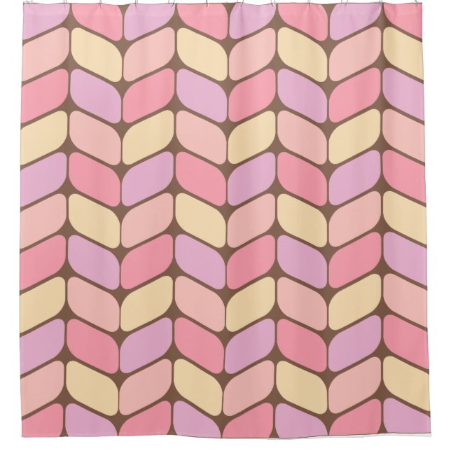Vintage Diagonalrechtecke Eiscreme Duschvorhang (Vorderseite)