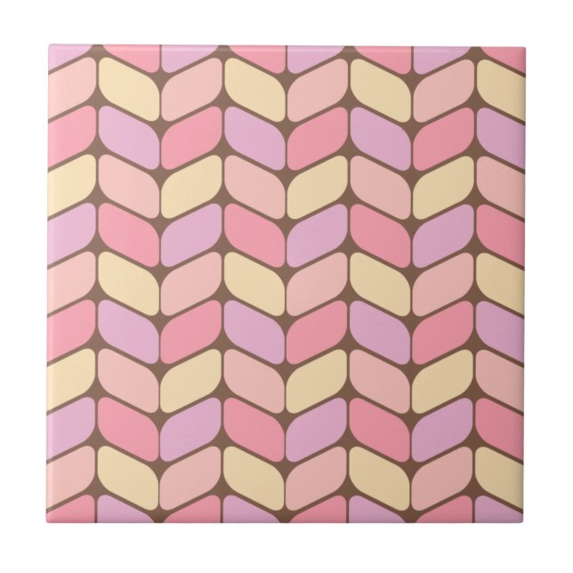 Vintage Diagonalrechtecke Eiscreme Fliese (Vorderseite)