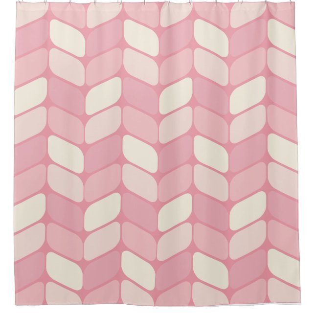 Vintage Diagonalrechtecke rosa Vanilla Duschvorhang (Vorderseite)