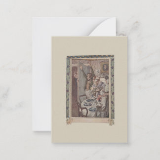 Vintage Dickens Scrooge Comes to Dinner Gift Card Mitteilungskarte