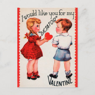 Vintage-Diktator Valentinstag Postkarte