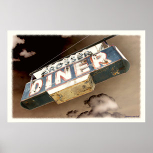 Vintage-Diner-Schild Poster