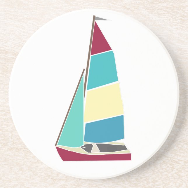 Vintage-Dinghy Sandstein Untersetzer (Vorne)