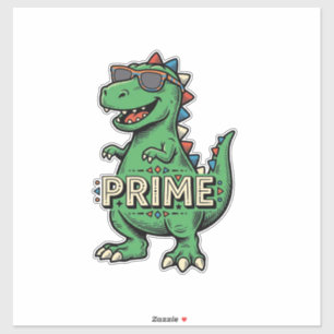 Vintage-Dinosaur-Sonnenbrille Prime-Cartoon-Shirt_ Aufkleber