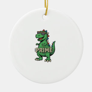 Vintage-Dinosaur-Sonnenbrille Prime-Cartoon-Shirt_ Keramik Ornament