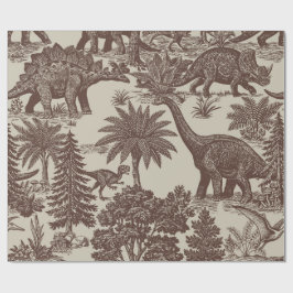 Vintage-Dinosaur-Toile-Muster Geschenkpapier